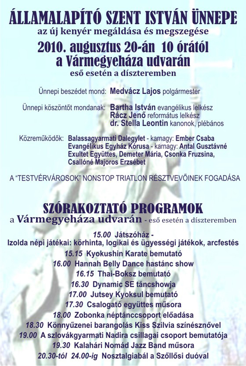 2010. augusztus 20. programja